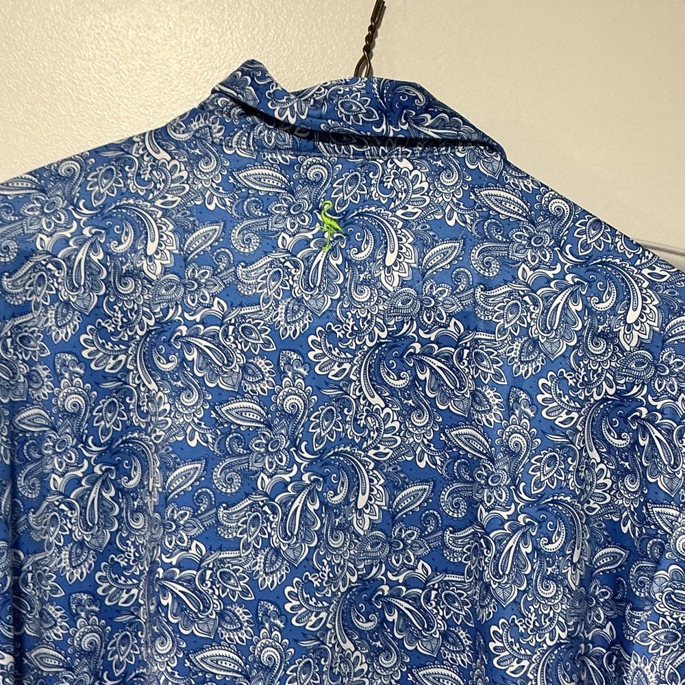 Tailorbyrd Blue Paisley Polo Shirt - Picture 4 of 5
